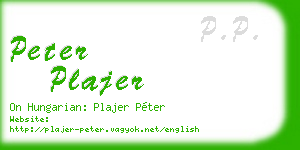 peter plajer business card