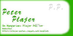 peter plajer business card